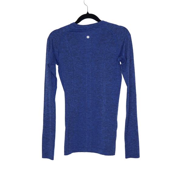 LULULEMON Swiftly Tech Long Sleeve Blazer Blue Black Crew Neck Running Women's 6 - Picture 3 of 13